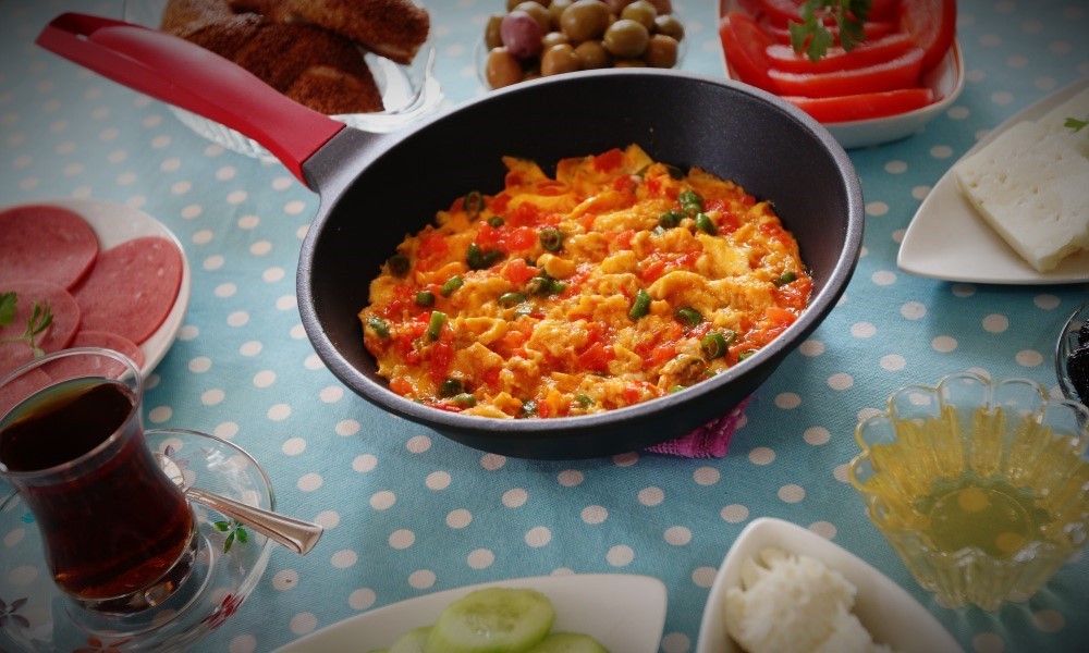 menemen or turkish scrambled eggs recipe