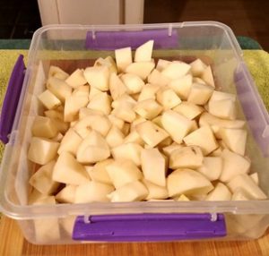 yukon gold potatoes cut in bite size chunks.