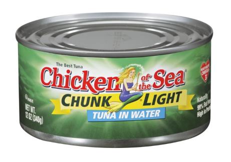 tuna casserole without soup ingredient photo of Chicken of the sea can of tuna packed in water