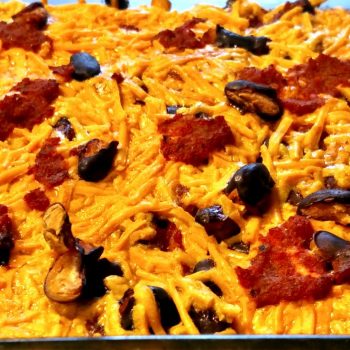 vegan mexican casserole hot of the oven feature photo