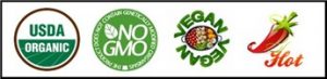 Organic Non-GMO Vegan Spicy Hot label