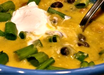 Corn chowder vegan recipe in a bowl photo