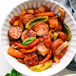 italian sausage onions and peppers photo